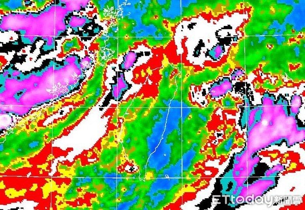 ▲▼滯留鋒將影響3天。（圖／中央氣象局）