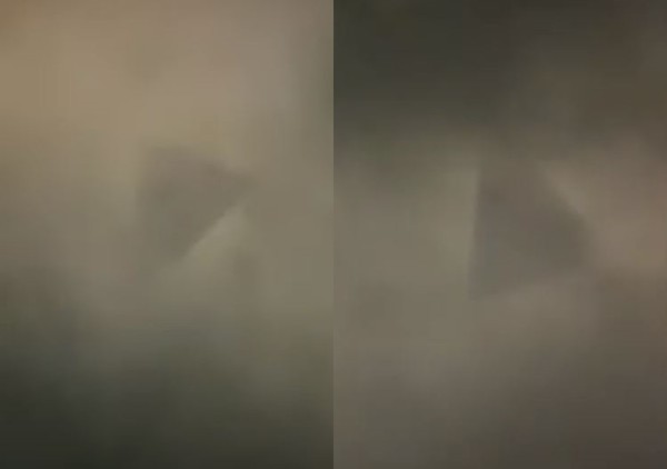 ▲▼上海外灘出現巨大黑色三角形UFO。（圖／翻攝自微博）
