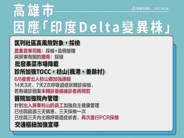 ▲▼ 高雄市因應屏東Delta病毒防疫措施。（圖／記高雄市政府）