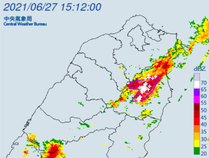 ▲▼宜蘭大雷雨即時訊息。（圖／中央氣象局）