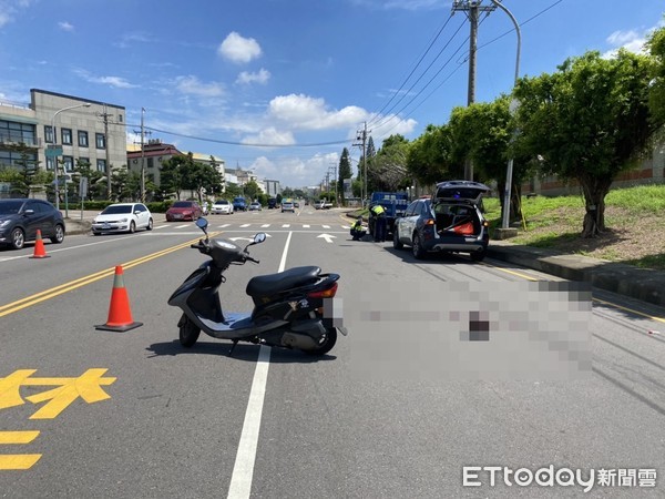 ▲▼南屯貨車碰機車車禍。（圖／記者鄧木卿翻攝）