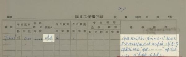 ▲73年前中共地下情報員發報使用的逐日工作報表首度公開。（圖／翻攝長安劍微信公眾號）