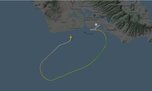 ▲▼一架波音737貨機在夏威夷墜海。（圖／翻攝自FlightRadar24）