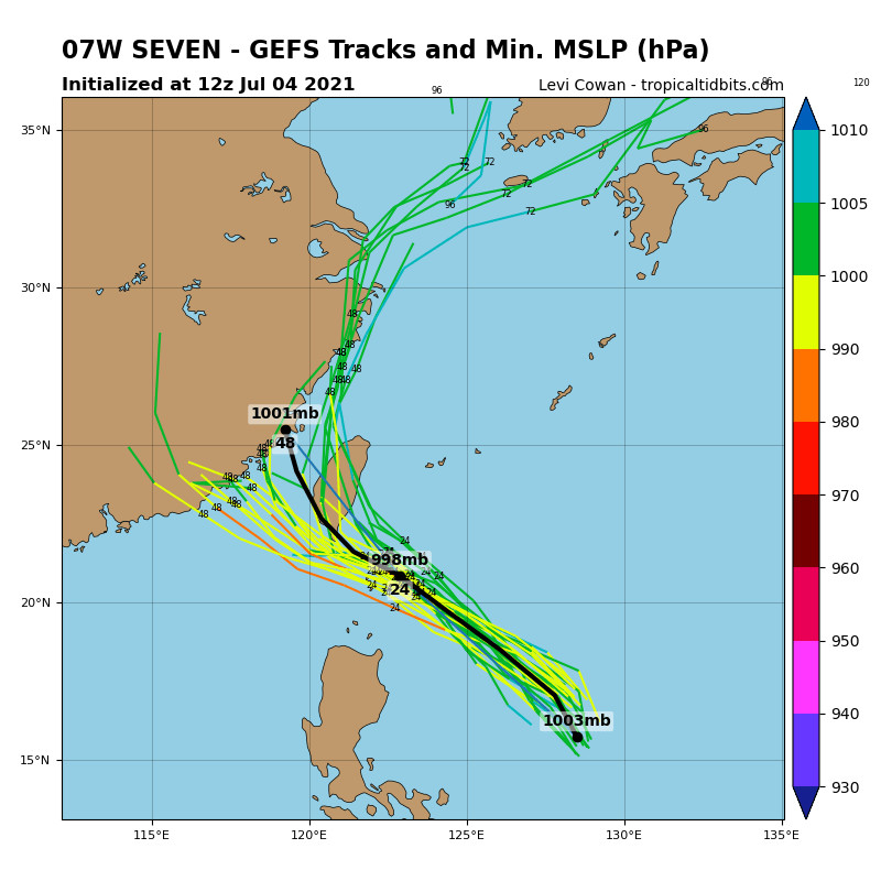 天氣圖。（圖／翻攝tropicaltidbits）