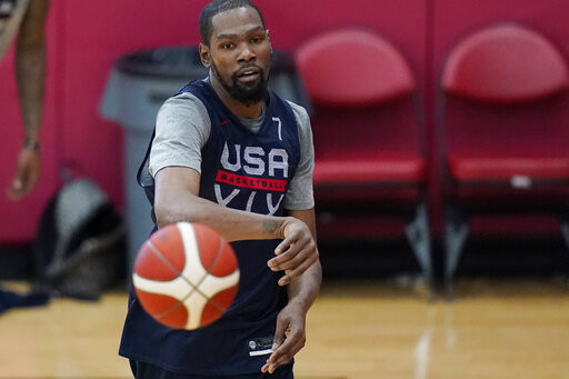 ▲杜蘭特在美國奧運男籃練球。（圖／達志影像／美聯社）