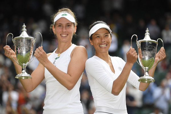 ▲▼ 2021溫網女雙冠軍謝淑薇與比利時梅滕斯（Elise Mertens） 。（圖／路透） 