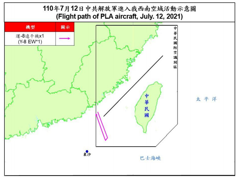 ▲▼運8遠干機7月12日進入我西南空域。（圖／國防部提供）