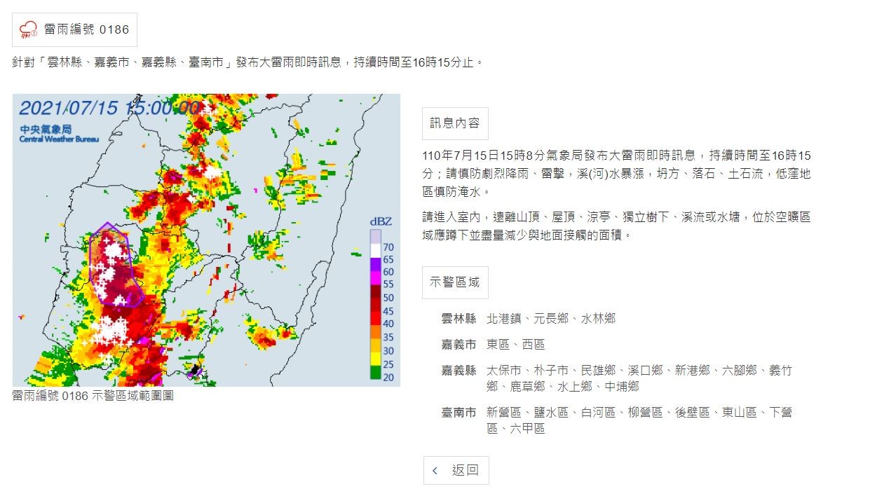 ▲雲嘉南將有大雷雨發生。（圖／氣象局）