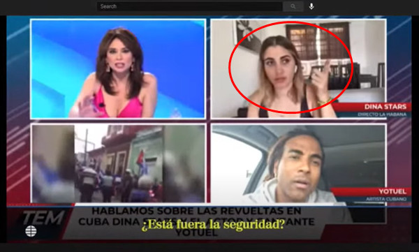 ▲▼古巴網紅直播受訪到一半，宣稱維安人員在門口，當場被帶走。（圖／翻攝自YouTube／eakYou.com）