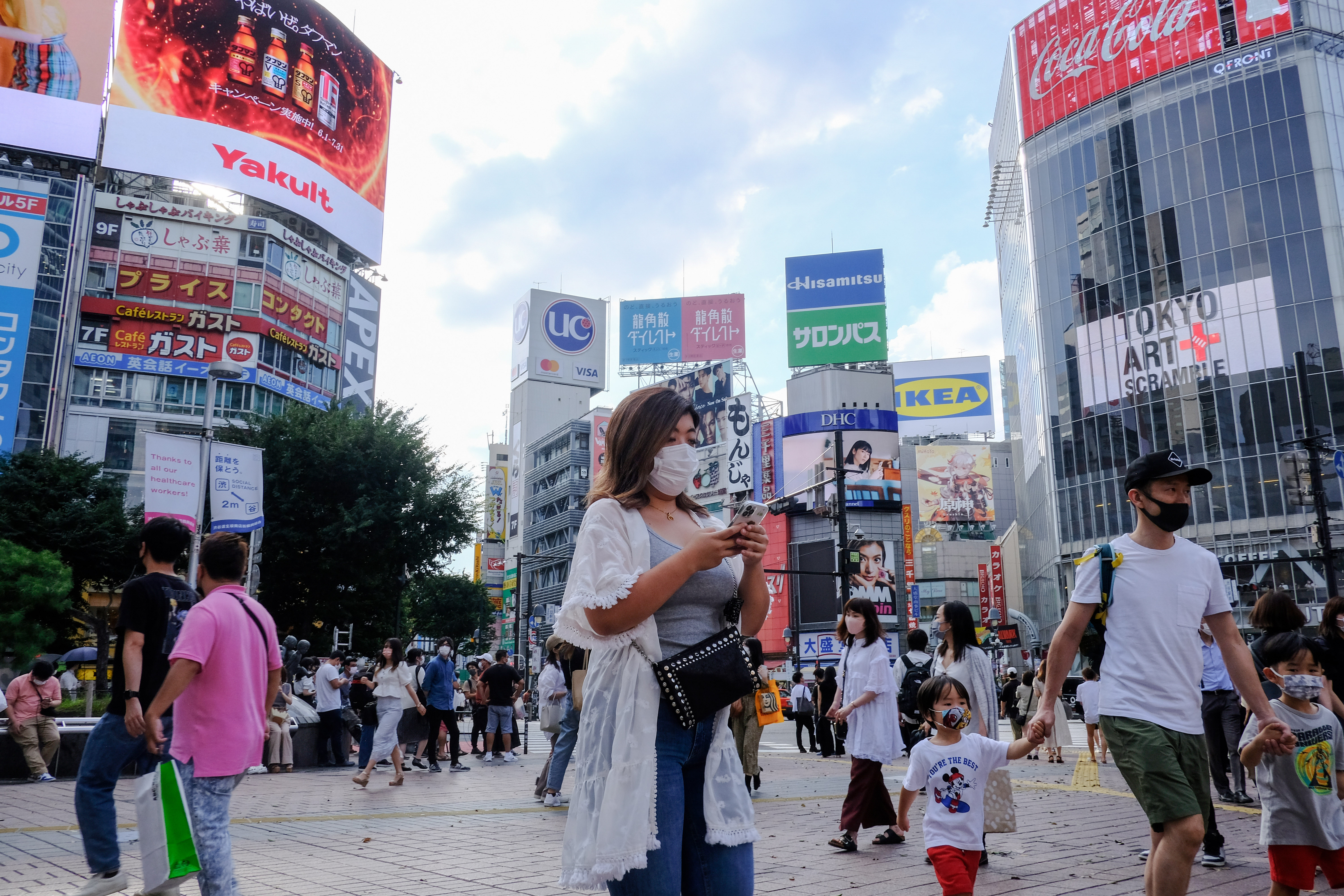 ▲▼17日的日本東京澀谷街頭。（圖／達志影像）