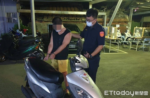 ▲▼戴男以懸掛不同車牌，掩人耳目犯下多起機車竊盜。（圖／大園警分局提供）