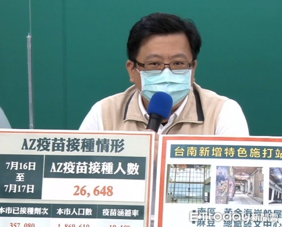 ▲台南市衛生局長許以霖指出，根據台南預約施打疫苗的一個數字來看，長者還是比較喜歡打莫德納。（圖／記者林悅翻攝，下同）