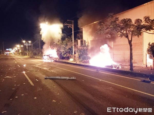 ▲台南市消防局指出，燃油汽車與電動汽車發生交通事故，除了車體之碰撞損害外，還經常會引起火災，甚至造成人命傷亡，民眾駕駛要小心。（圖／記者林悅翻攝，下同）