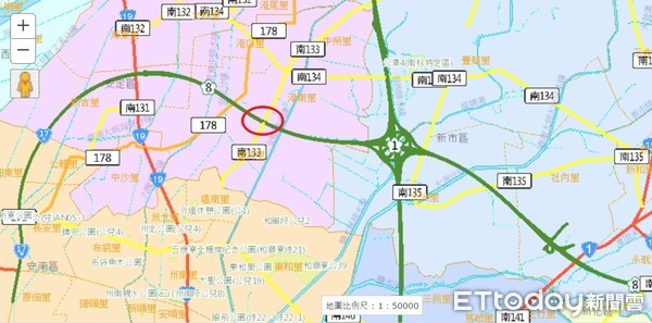 ▲「國道8號南133線路口改善交流道可行性研究」，在黃偉哲市長親自上線，以視訊爭取下終獲得審議通過，讓大台南便捷交通網更臻完善。（圖／記者林悅翻攝，下同）