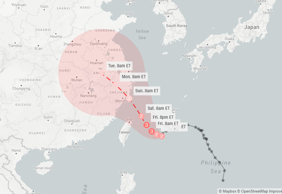 ▲▼烟花颱風預測路徑圖。（圖／翻攝自日本氣象廳、CNN官網、菲律賓PAGASA）