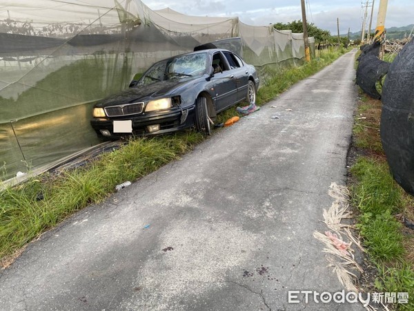 ▲九如鄉大坵村堤防外產業道路死亡現場             。（圖／記者陳崑福翻攝，以下同）