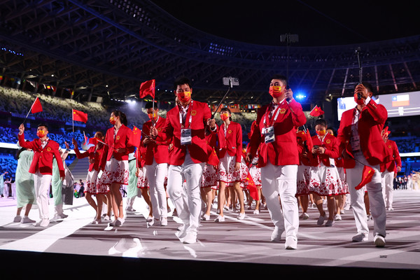 ▲▼東京奧運開幕,中國大陸代表隊進場。（圖／路透社）