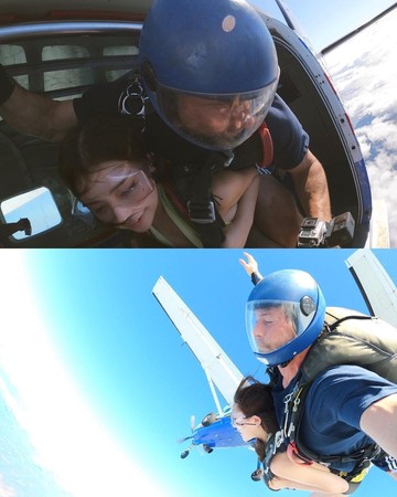 ▲黃琳首次體驗高空跳傘。（圖／翻攝自黃琳IG）