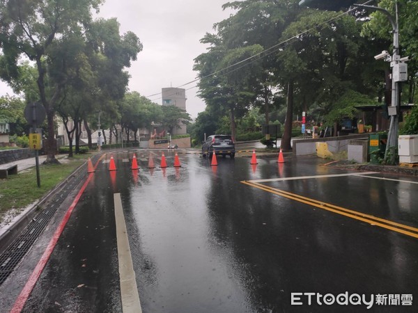 ▲▼彰化八卦山風景區路樹倒塌，雙向封閉。（圖／記者唐詠絮翻攝）