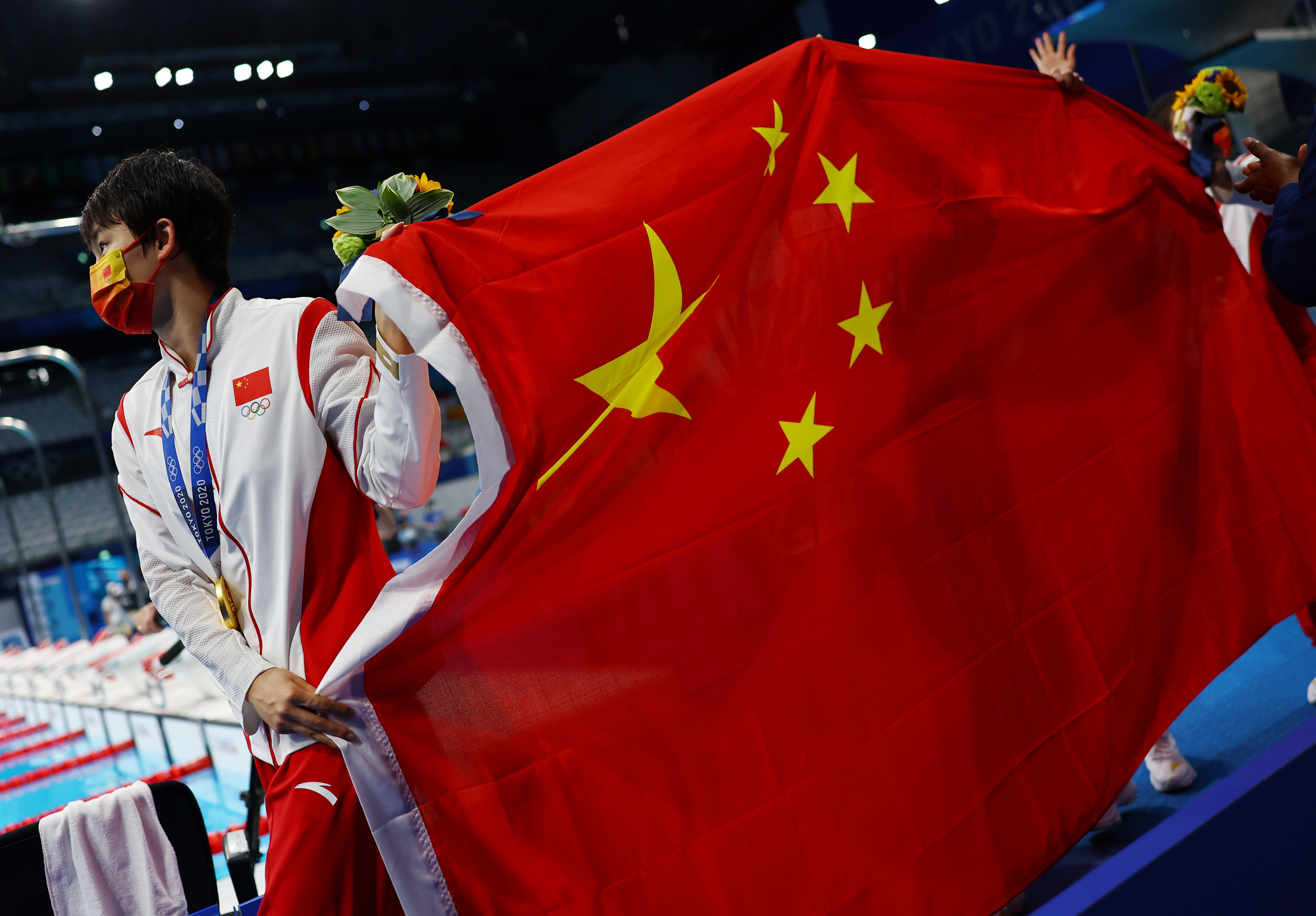 ▲▼ 東奧中國代表團拿下女子800公尺自由式大隊接力金牌。（圖／路透）