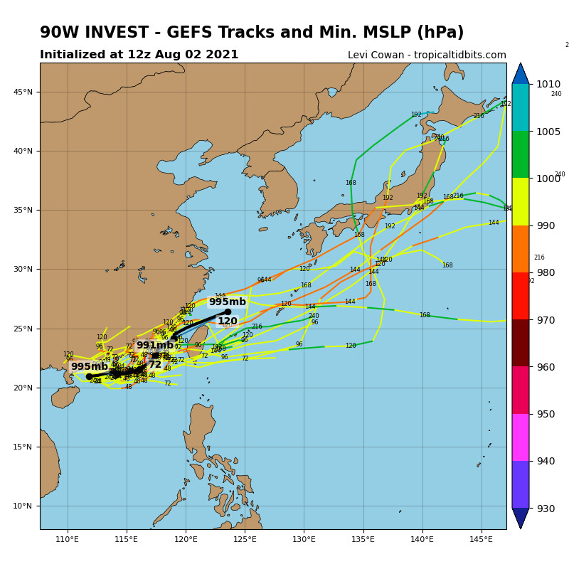 天氣圖。（圖／翻攝tropicaltidbits）