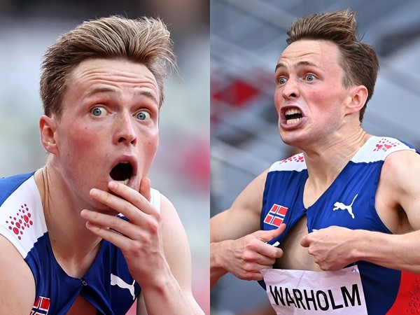 ▲▼「挪威跨欄天才」沃爾霍姆（Karsten Warholm）參加東京奧運男子400公尺跨欄決賽，以45秒94的成績再次刷新世界紀錄。（圖／路透）