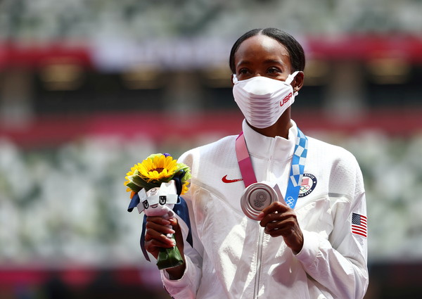 ▲▼  東奧田徑女子400欄，美國女將穆罕默德（Dalilah Muhammad）破世界紀錄奪銀。（圖／路透）