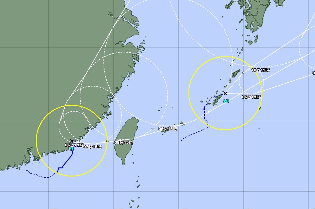 ▲▼銀河颱風生成，目前海上有兩個颱風。（圖／日本氣象廳） 