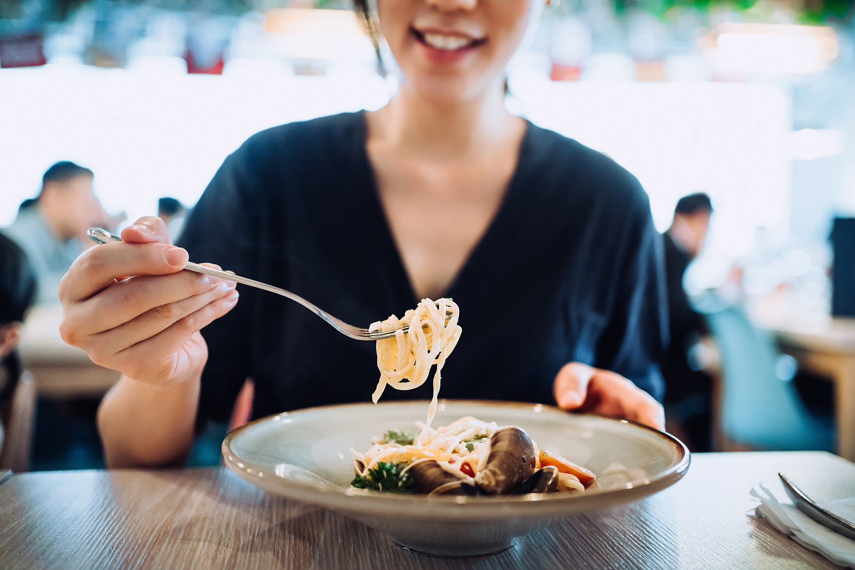 義大利麵,吃飯,餐廳,約會,女性,用餐,聚會,海鮮,料理（圖／CFP）