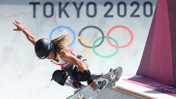 ▲▼英國13歲「滑板銅牌少女」布朗（Sky Brown），參加東京奧運時，身價已經高達500萬美元。（圖／路透）