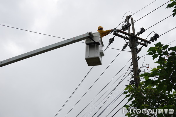 ▲台電公司開發防護包材，將坪頂1至70號電桿加裝包材，再針對既有線材做機動式巡檢更新。（圖／記者蔡佩旻攝）