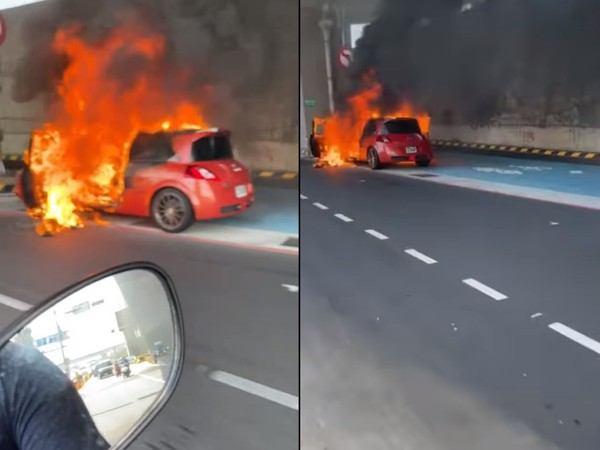 ▲▼    環河西路四段往板橋方向火燒車事故         。（圖／翻攝我是板橋人）