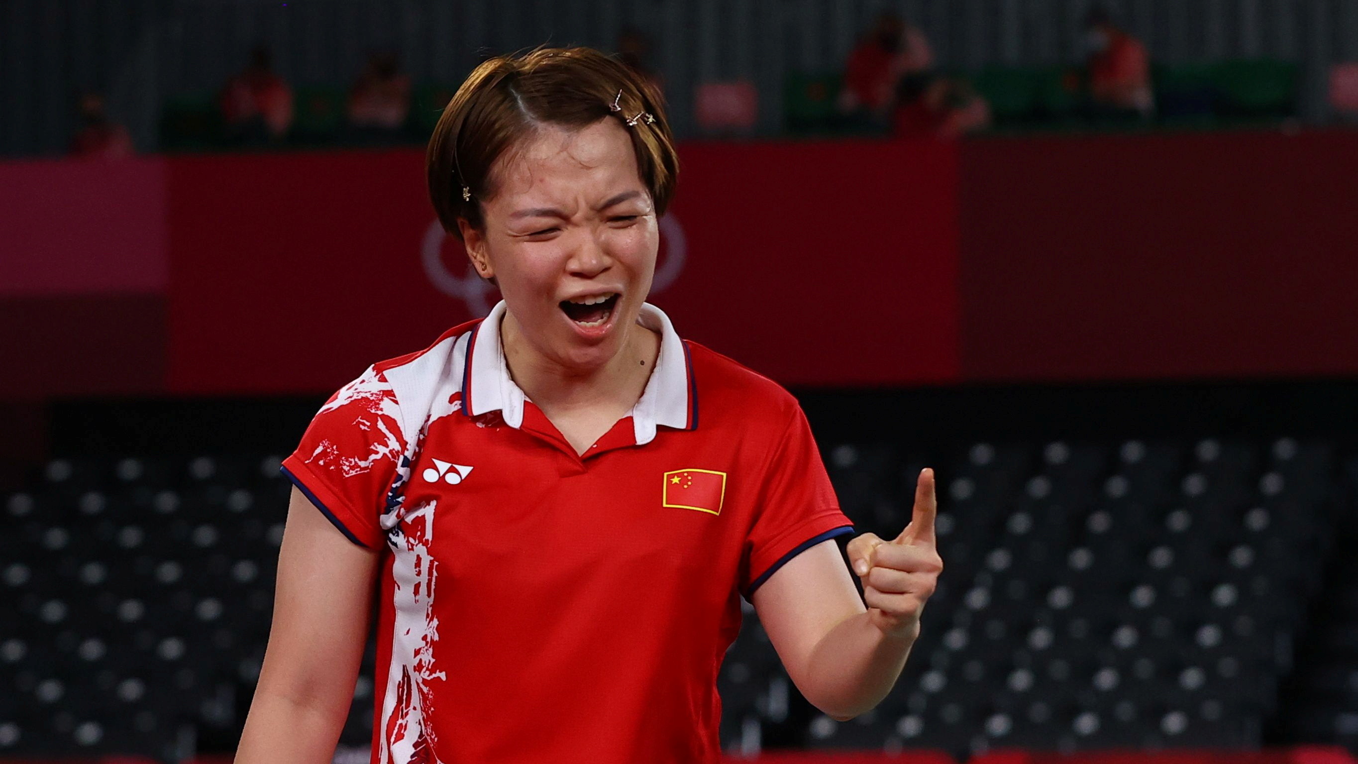 ▲▼中國羽球選手在奧運場上不停以中文喊著「我操」。（圖／路透社）