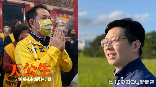 ▲前桃園市議員王浩宇表明要對戰時代力量高雄市議員林于凱（左）             。（合成圖／翻攝臉書）