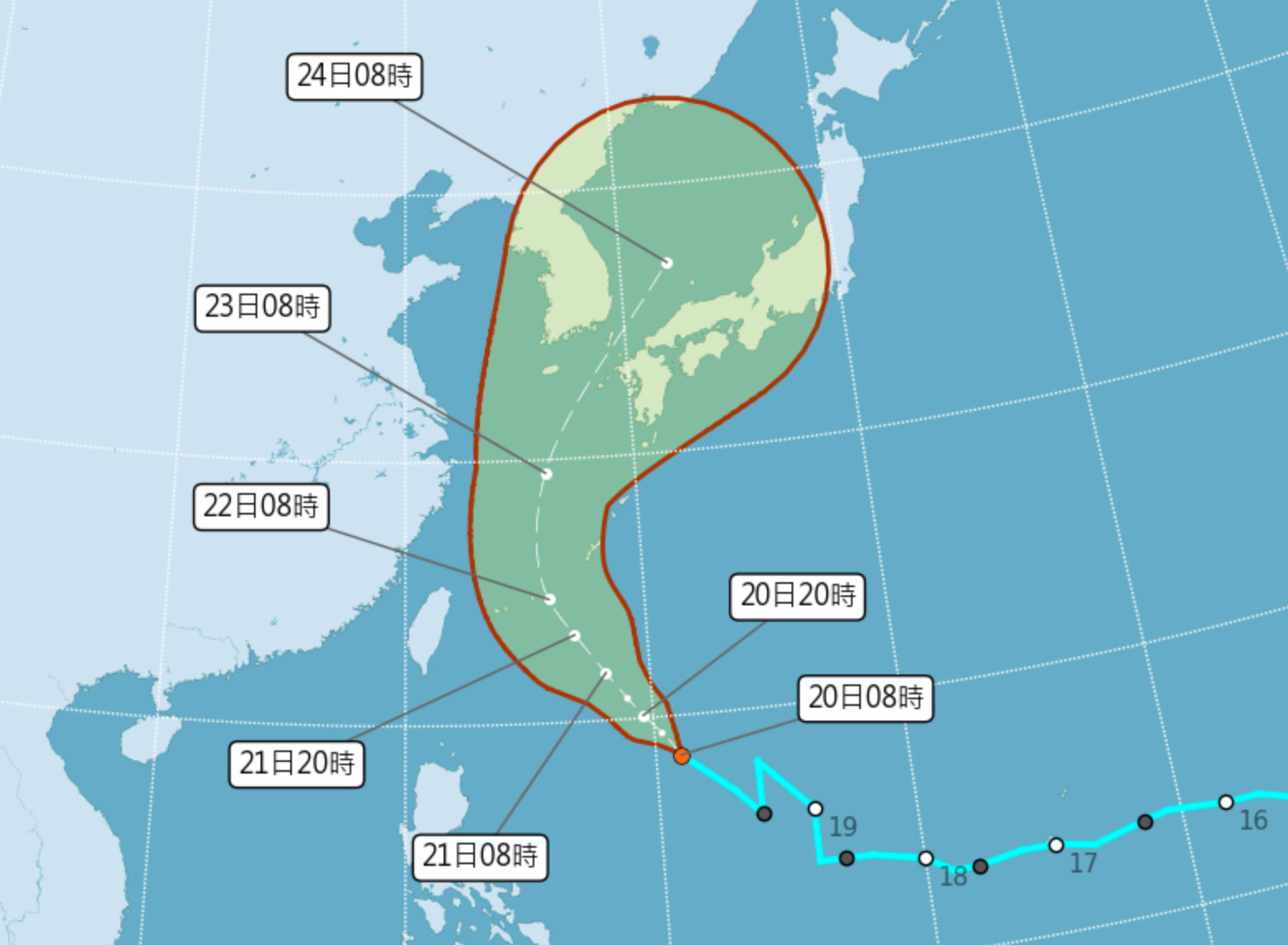 ▲▼熱帶低壓最新路徑出爐，未來一周各地都要嚴防午後雷雨。（圖／氣象局）