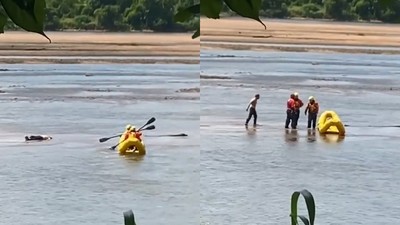 報警說有浮屍！划小艇急救一摸「男子跳起來」　救難員無奈：別在河中睡覺
