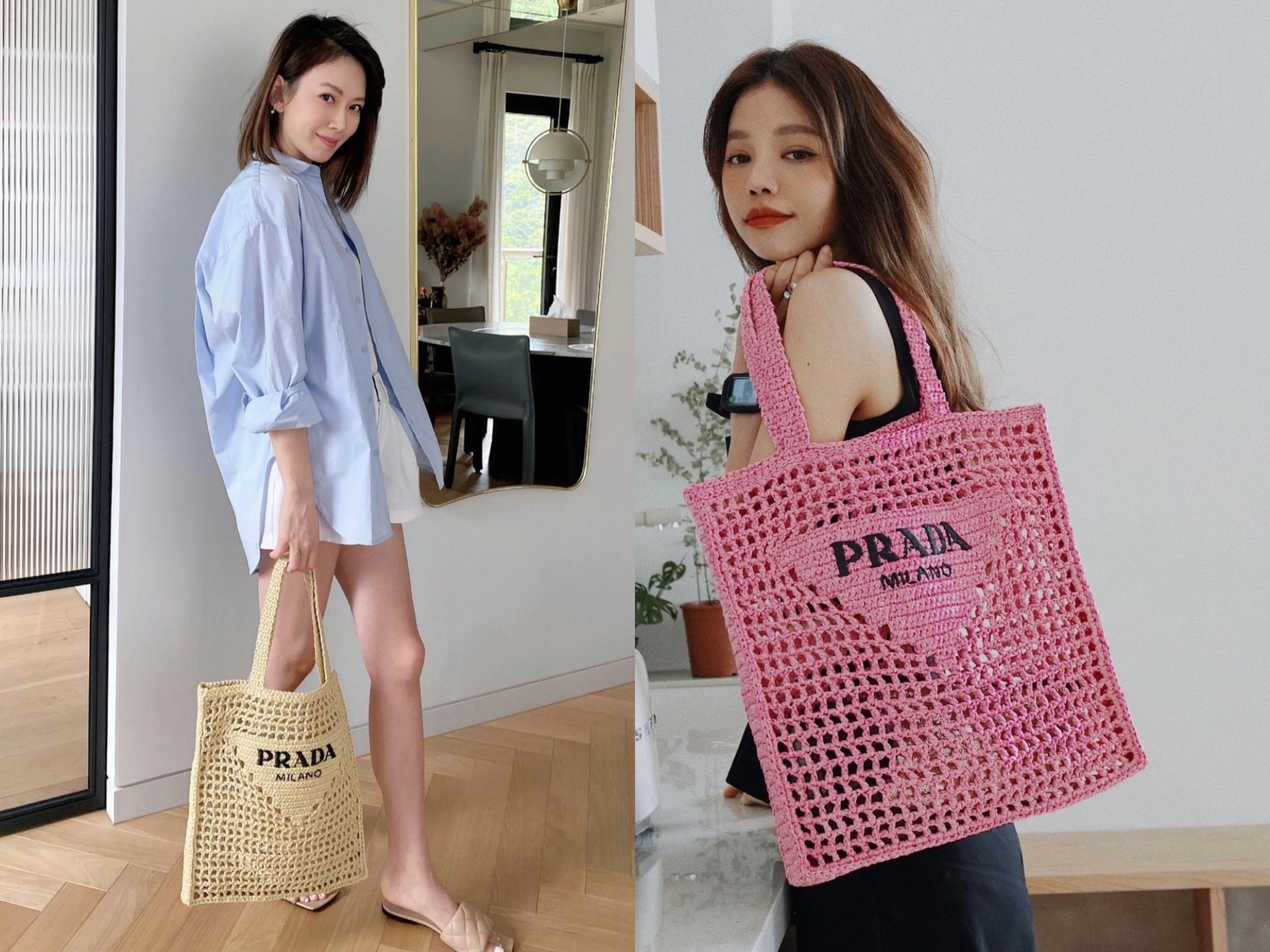 ▲名人背Prada草編包。（圖／翻攝自IG）