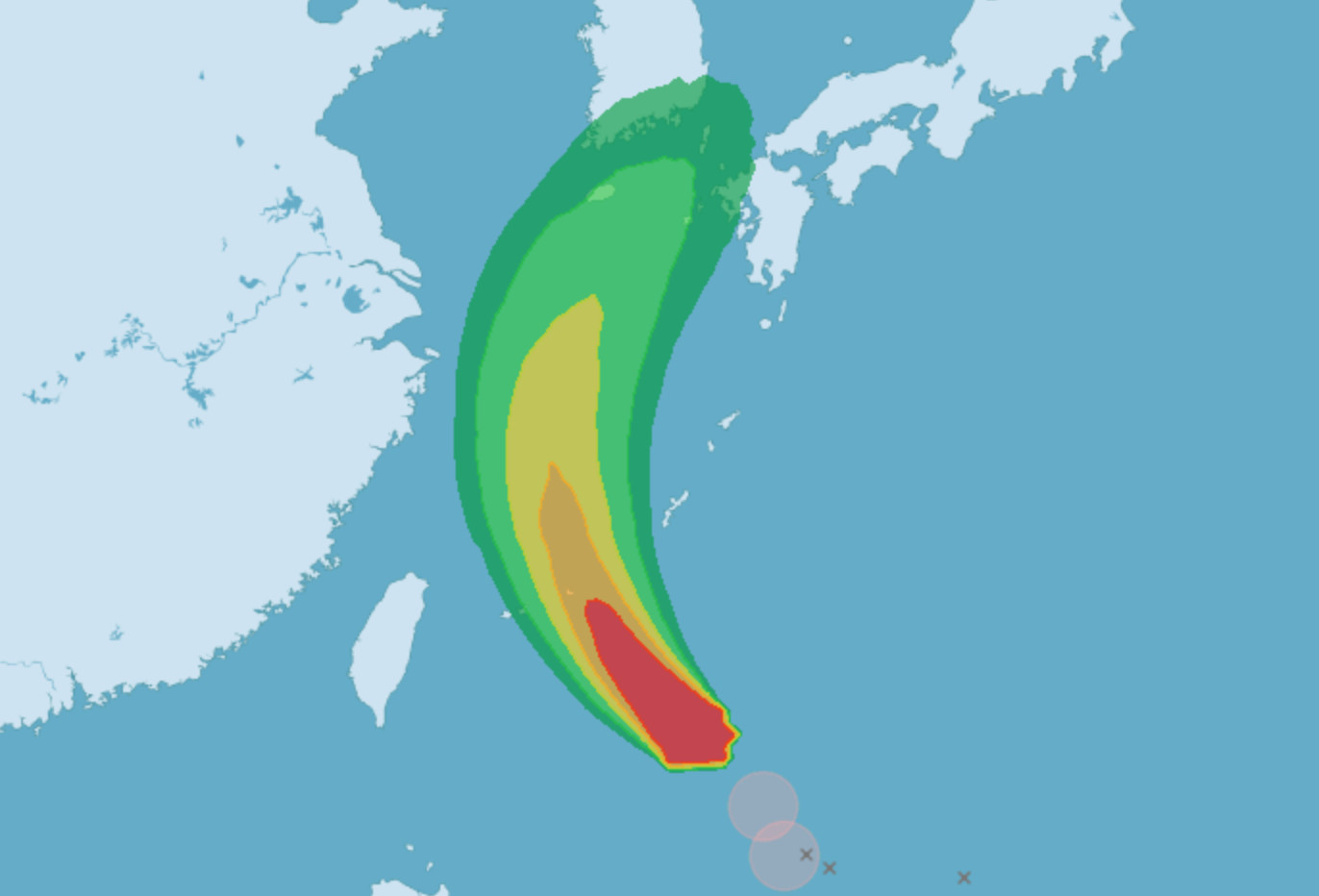 ▲▼颱風明天最近，東半部受環流影響有雨。（圖／氣象局）