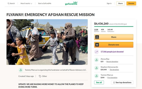 第一天就達標！網紅募資2億　包2架機、僱傭兵救阿富汗人 | ETtoda