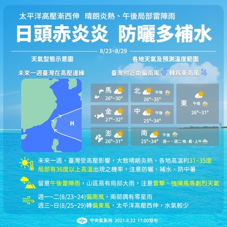 ▲一張圖看懂未來一週天氣。（圖／中央氣象局提供）