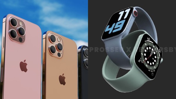 ▲iPhone 13、Apple Watch Series 7。（圖／翻攝自微博／李沛超、UnclePan潘叔）