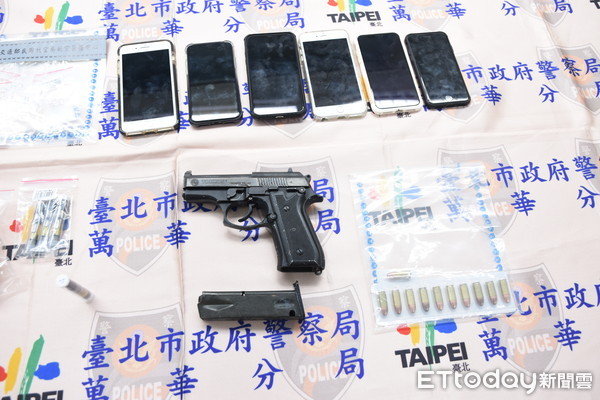 ▲萬華警方收網破獲北投區販售電子菸集團逮捕5人、並起獲毒品大麻油、K他命及改造手槍。（圖／記者張君豪翻攝）