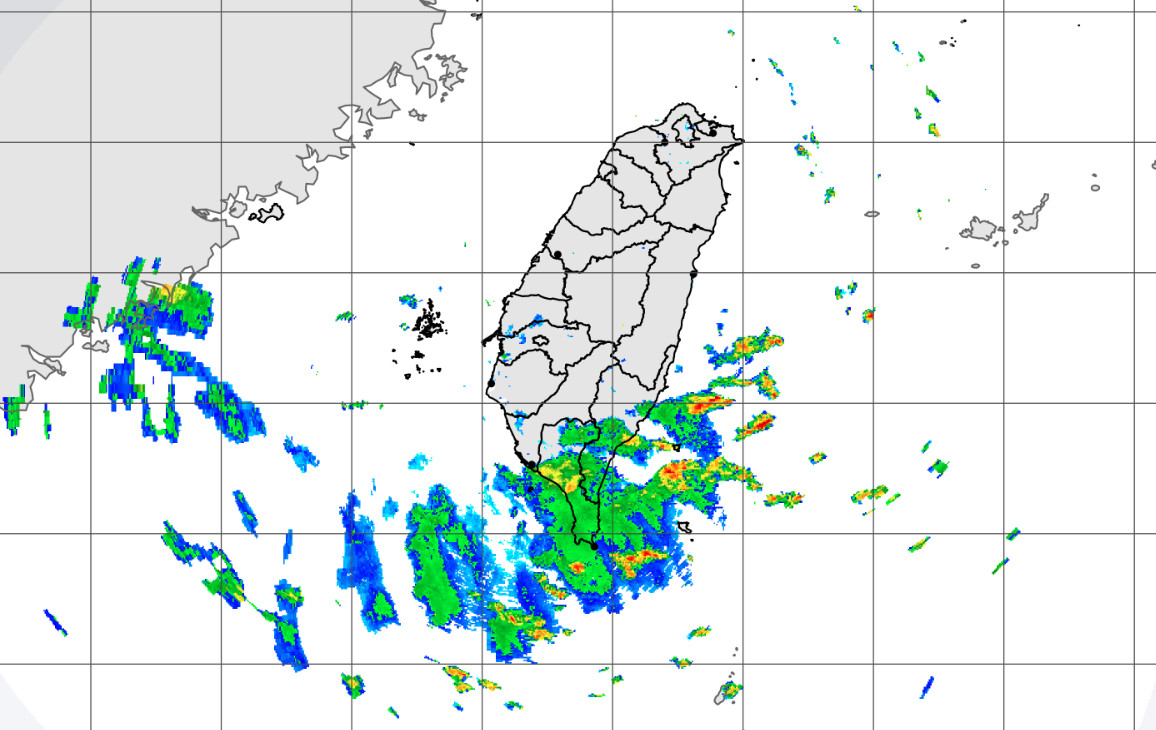 ▲▼受南方雲系影響，東半部雨勢較明顯。（圖／氣象局）