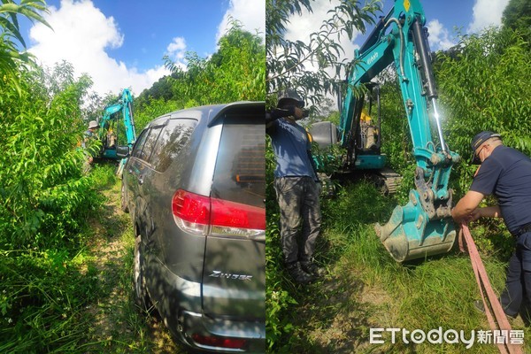 ▲休旅車受困深山泥濘　熱心副所長帶員警搜山推車神救援。（圖／記者陳凱力翻攝）