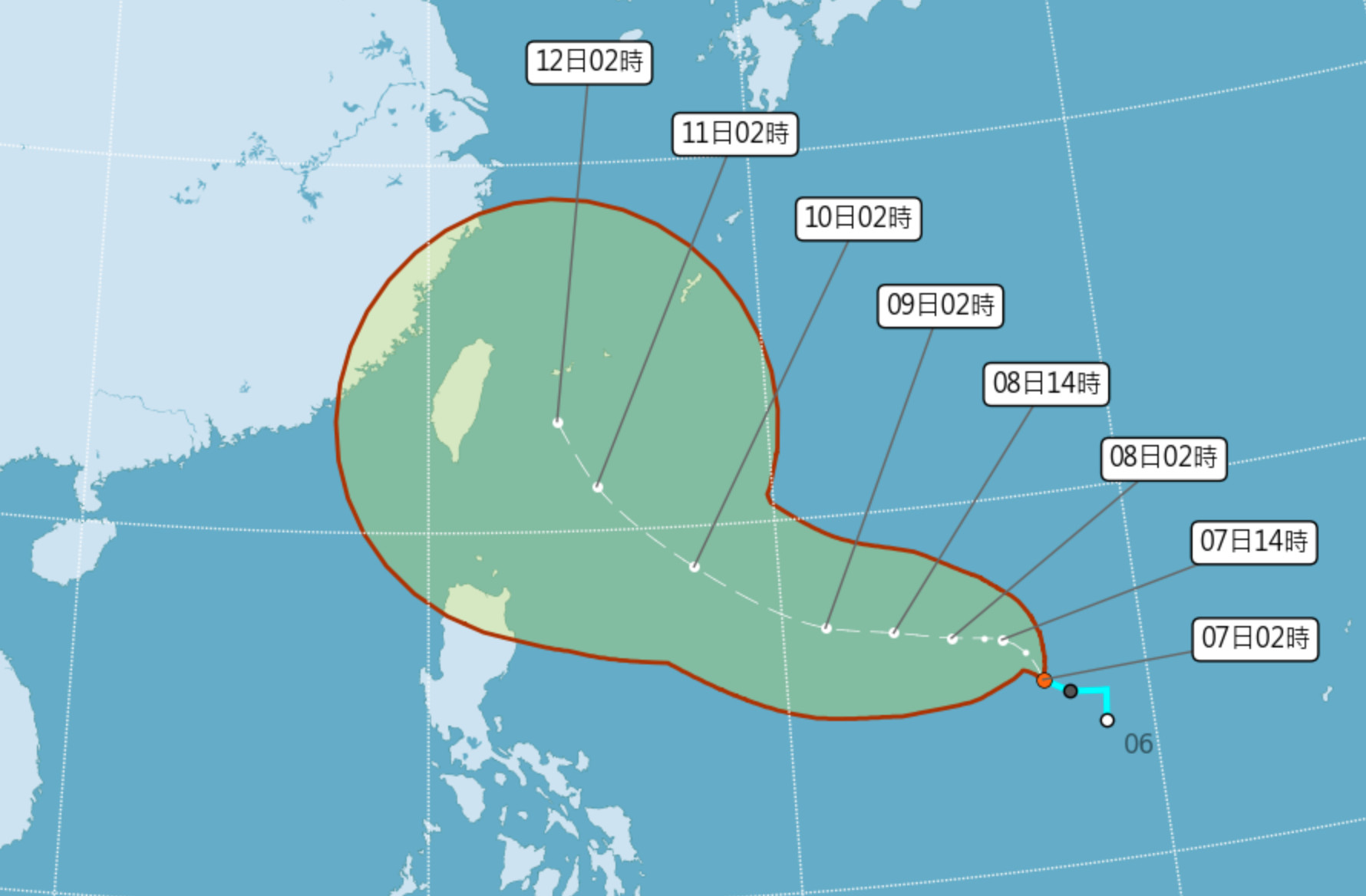 ▲燦樹生成，海上雙颱共舞。（圖／氣象局）