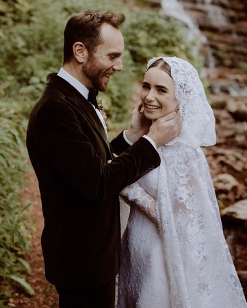 ▲莉莉柯林斯結婚。（圖／翻攝自Instagram／lilyjcollins）