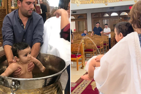 ▲▼一名紐約男嬰在接受洗禮時「洩洪」，噴尿在牧師身上。（圖／翻攝自YouTube／BRIGHT SIDE OF LIFE）