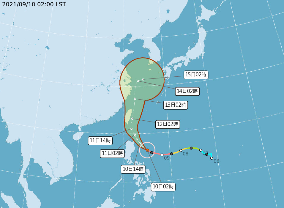 ▲▼璨樹潛勢路徑圖。（圖／翻攝中央氣象局）