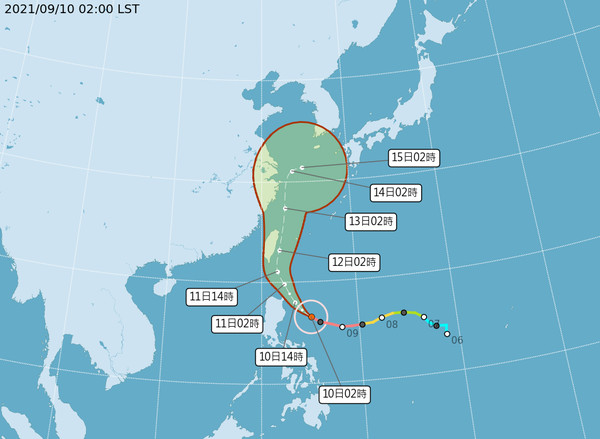 ▲▼璨樹颱風潛勢路徑圖。（圖／翻攝中央氣象局）