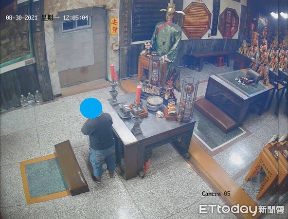 ▲台南市警四分局安平所警方迅速破獲安平西㡣殿香油錢竊案，查獲涉案竊嫌王姓男子依法送辦。（圖／記者林悅翻攝，下同）